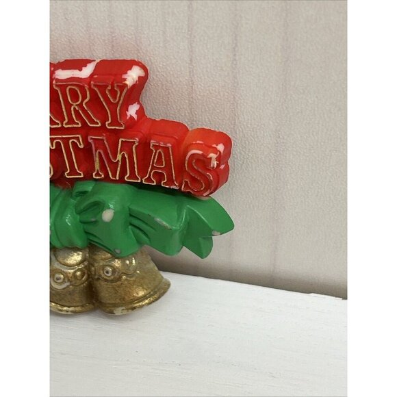 Vintage Christmas PIN Brooch "Merry Christmas" 1980s American Greetings Holiday - Picture 6 of 11